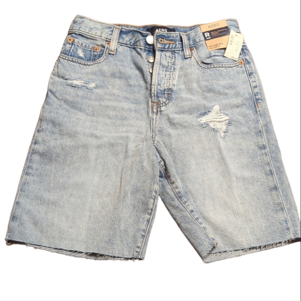 Aeropostale 90s High Rise Cut Off 9" Shorts 4